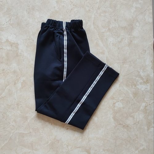 运动裤藏蓝返光条纯棉学生校服裤