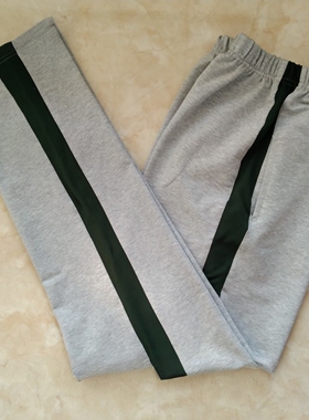 新款男女学生校服裤子灰色墨绿杠纯棉运动裤休闲裤秋冬可定制直筒