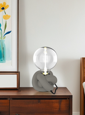 创意毛线球混凝土灯座模具摆件