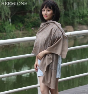 克什米尔羚羊绒pashmina戒指绒披肩围巾藤蔓华美刺绣印度手工