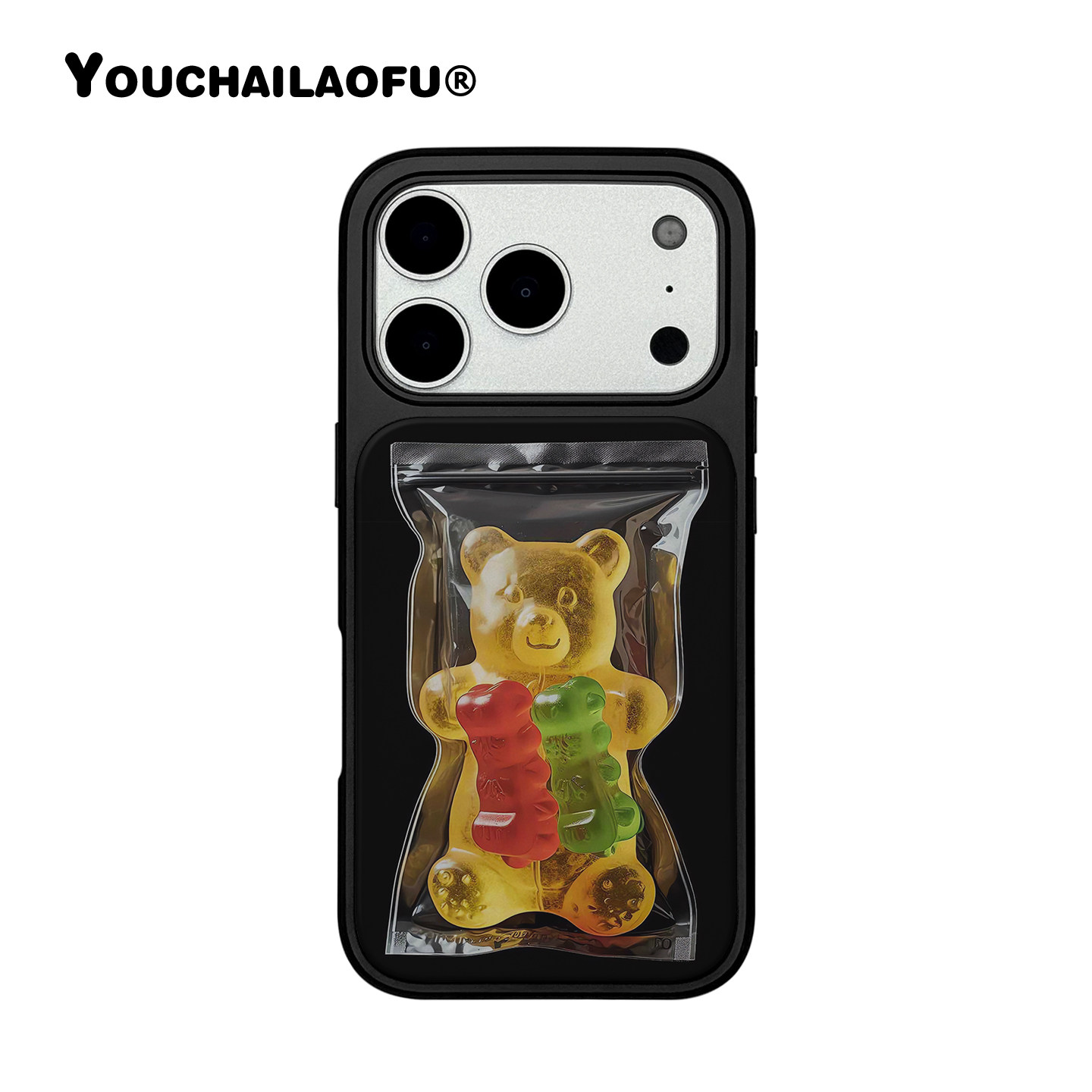 韩国ins水果味小熊软糖适用iphone17promax磁吸手机壳原创可爱橡皮熊16pro仿真苹果15全包14黑边框磨砂大孔13