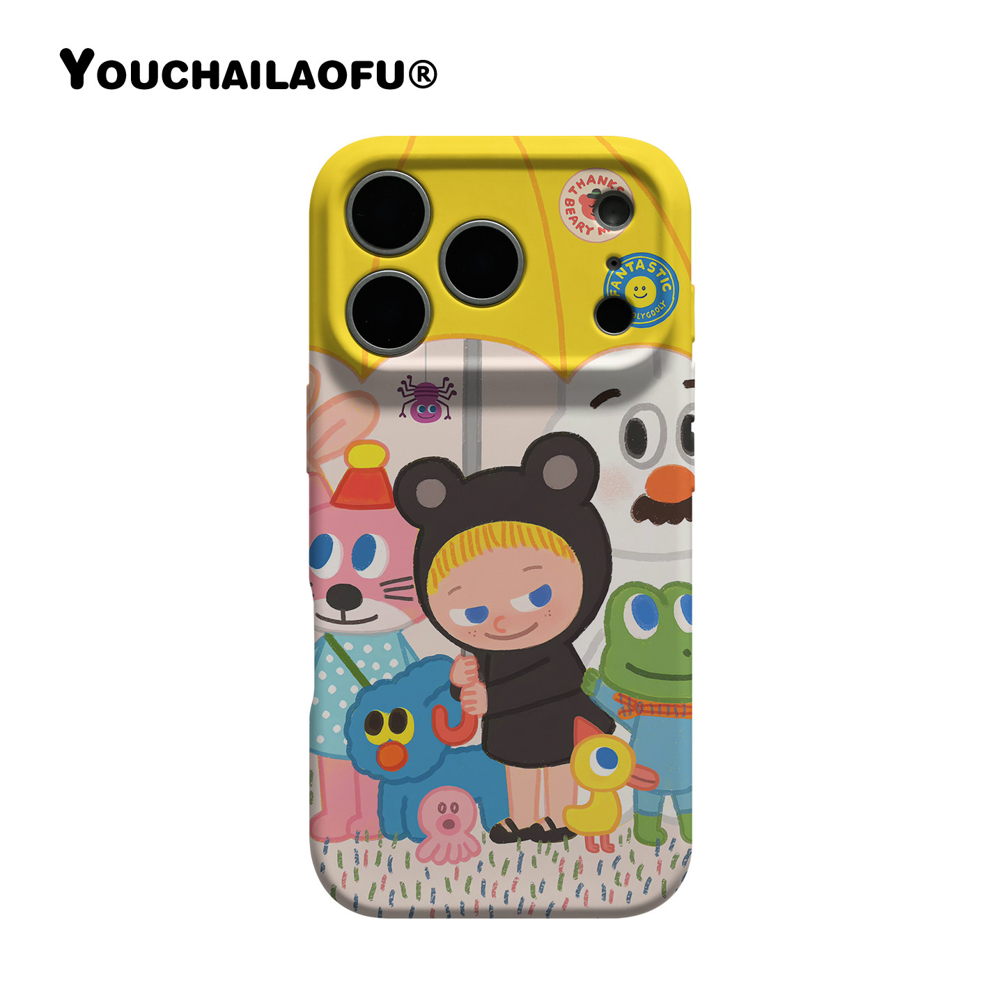 原创ins下雨天的小动物们适用iphone17promax手机壳韩国可爱兔子猫咪16pro卡通插画苹果15全包14软壳13保护壳,3C数码配件,手机保护套/壳,淘宝优惠券,粉丝福利购,淘宝优惠卷