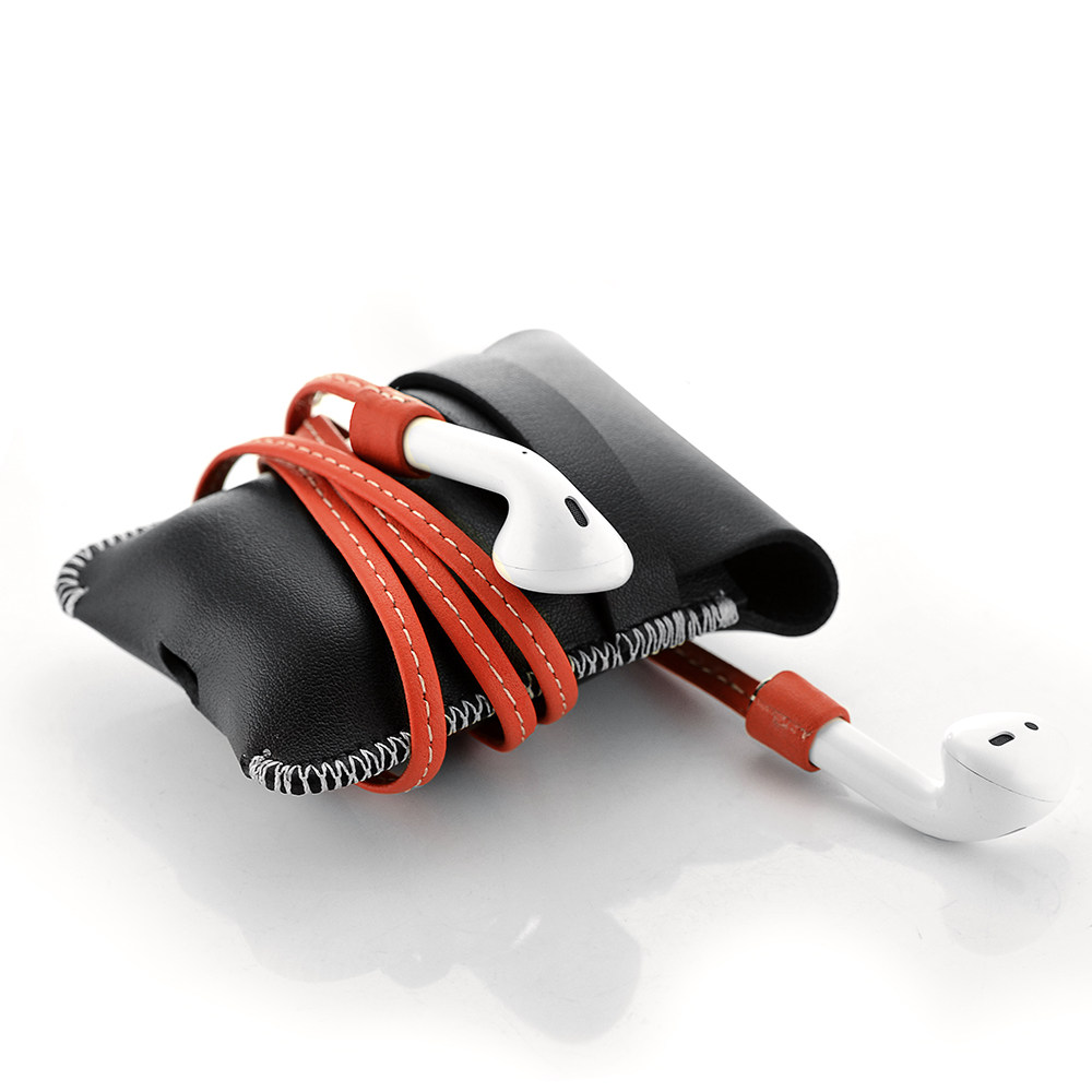 苹果airPods1 2代无线蓝牙耳机配件真皮防丢绳保护套充电盒套现货