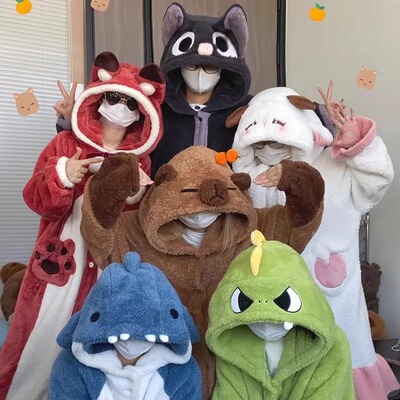 睡衣女冬季毛绒睡袍冬天珊瑚绒