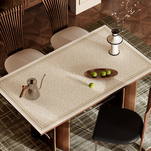轻奢高级感桌布防水防油餐桌垫免洗防烫长方桌形面垫家用茶几台布