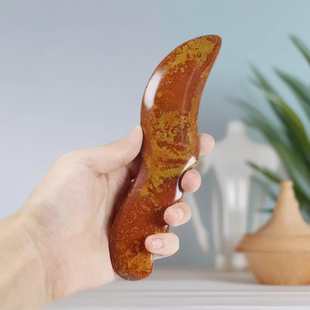 泗滨砭石泗水砭石刮痧板正品家用红砭石刮痧板天然玉石原石刮痧刀