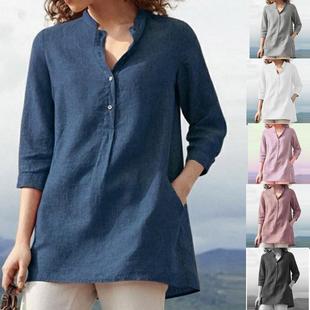 Stand up collar women's top shirt 立领型女上衣衬衫