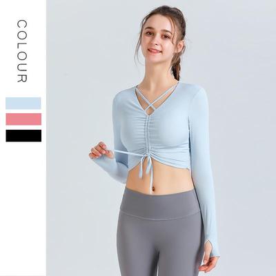 Women's yoga outfit, exercise and fitness cross yoga top,