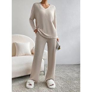 pants leg collar groove suit Two knitted straight