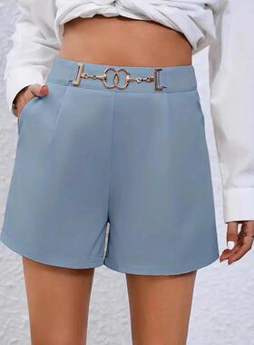 Women's waist, head, metal accessories, formal pants, suit