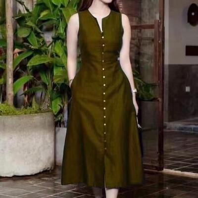 Slimming short sleeved waist cinching mid to long length