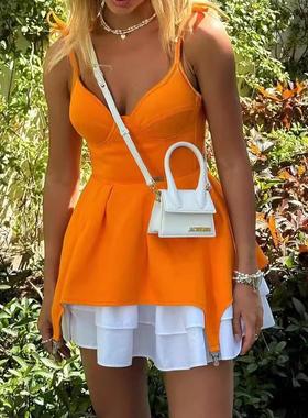 Discounted strapless sleeveless dress 吊带打折无袖连衣裙