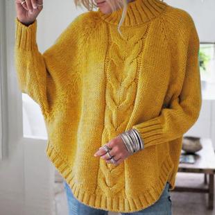 old high collar Sweaters women year knitwear Fried half