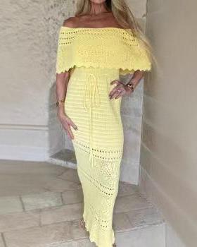 Women's light and mature style one necked hip hugging