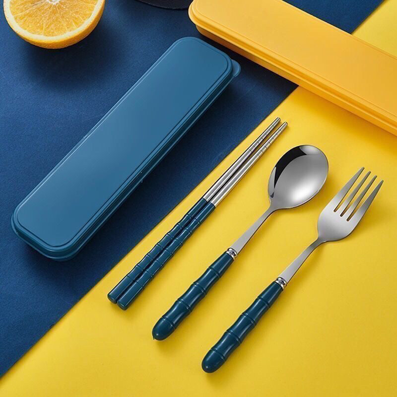 不锈钢便携餐具三件具筷