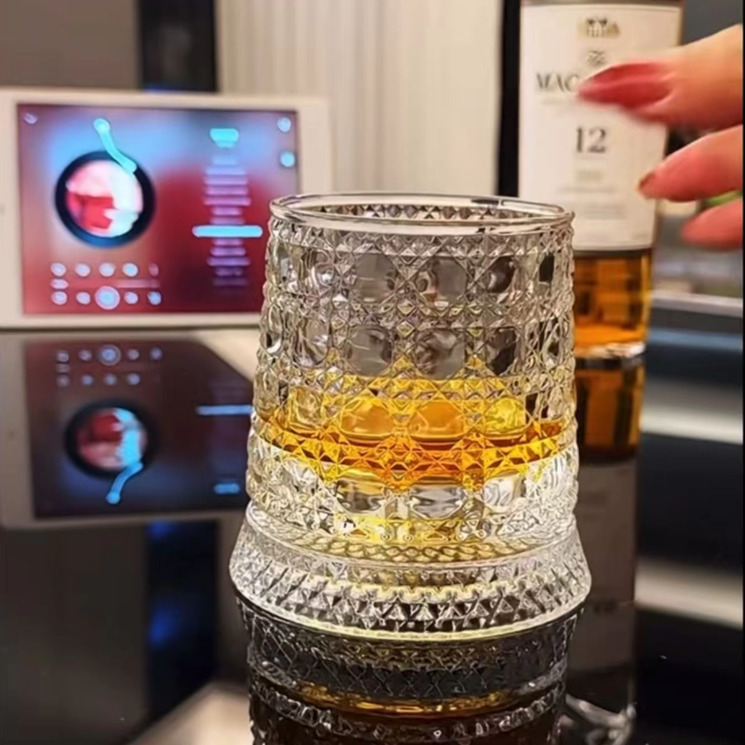 麦卡伦转转杯子水晶旋转威士忌酒杯高级感白兰地啤酒杯古典洋酒杯,餐饮具,洋酒/威士忌杯,淘宝优惠券,粉丝福利购,淘宝优惠卷