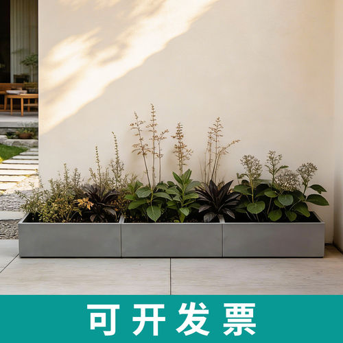 大型户外耐用长方形种植箱阳台露台花箱庭院花园花盆花槽绿化造景