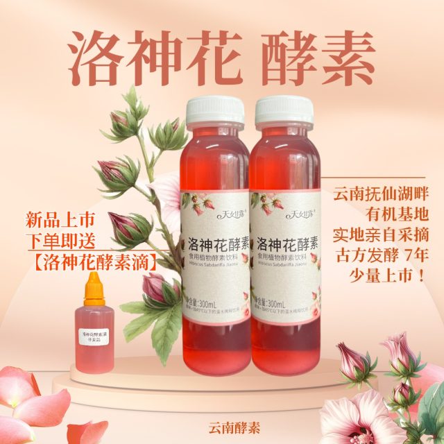 人本洛神花酵素两瓶装天女甘露一瓶300ml
