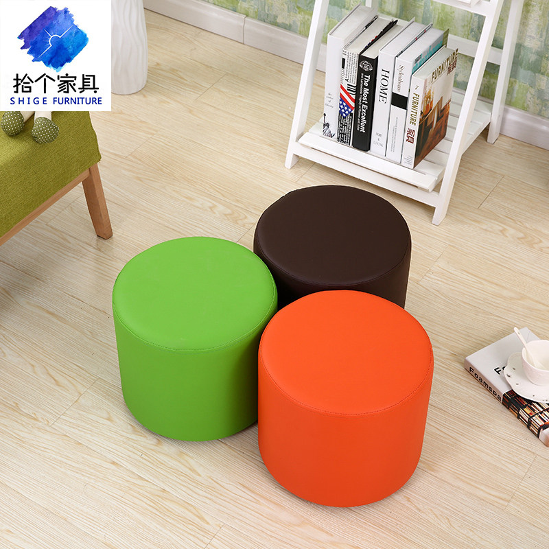 早教圆皮凳幼儿园彩色儿童学生客厅实木加厚软包坐墩店铺耐脏矮凳在类目 住宅家具, 坐具类, 凳类, 矮凳中 - 来自Buy2taobao.com提供专业的淘宝代购服务