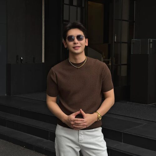 EON'S桑蚕丝夏季百搭清爽透气圆领老钱针织衫短袖男景田 Kam Tin