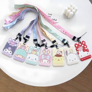 可爱美乐蒂长绳挂脖卡套创意卡通帕恰狗公交卡保护套八达通羊城通