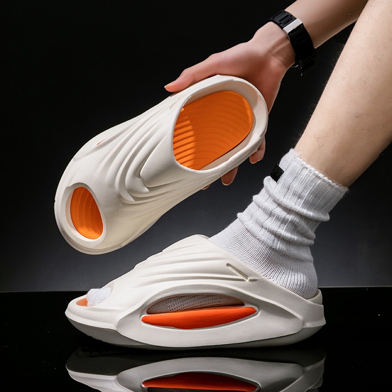 新款运动拖鞋外穿机车拖鞋男士防滑厚底沙滩篮球户外凉拖鞋女夏季