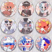 国拟五常ch瓷霓虹美英动漫周边徽章吧唧谷子痛包挂件胸针装 饰礼物