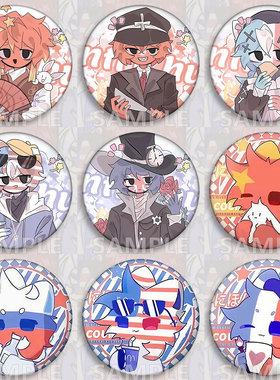 国拟五常ch瓷霓虹美英动漫周边徽章吧唧谷子痛包挂件胸针装饰礼物