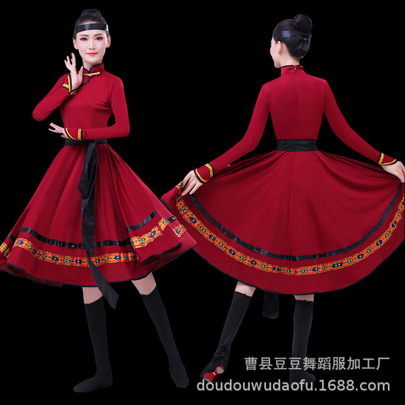 新款蒙古族舞蹈演出服女内蒙古