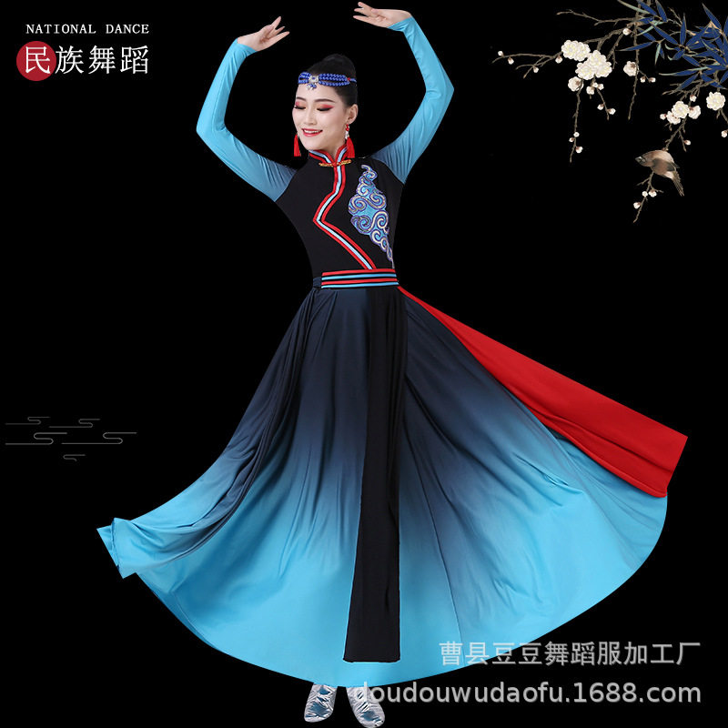 蒙古袍演出服女子新款蒙古长裙
