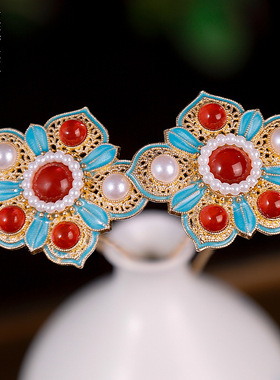 明制小钗发饰古风汉服唐风襦裙头饰宋代点缀烧蓝型发钗古装配饰