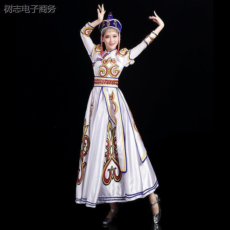 新款显瘦蒙古舞蹈服装演出服女少数民族风蒙族舞服饰艺考大摆裙
