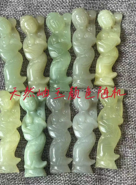 琵琶美女明清岫玉高古玉捡漏古玩玉器玉石玉璧老物件把件挂件吊坠