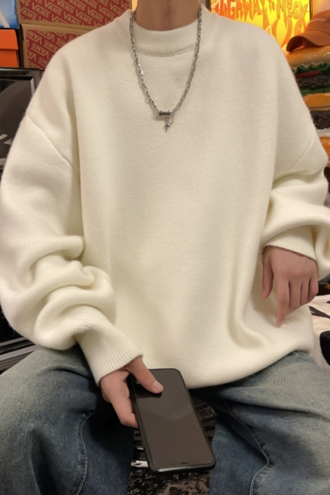 可二开纯色圆领毛衣TM101特P35控68加绒TM101JR特P45控88,男装针织衫/毛衣,星座608(原A046)