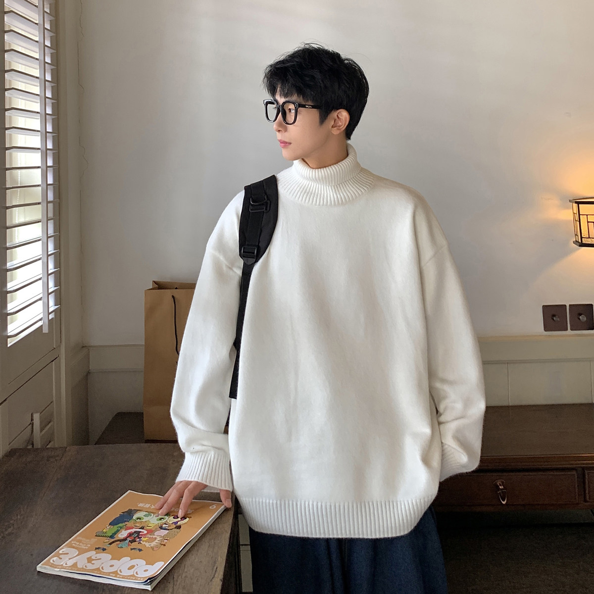 可二开纯色高领毛衣TM112 特P35 控68 加绒TM112JR 特P45 控88图片