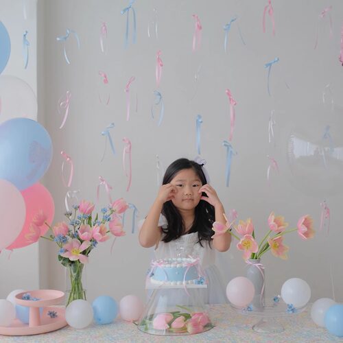 网红蝴蝶结串节日早教机构儿童房布置吊饰珠帘生日派对氛围门帘