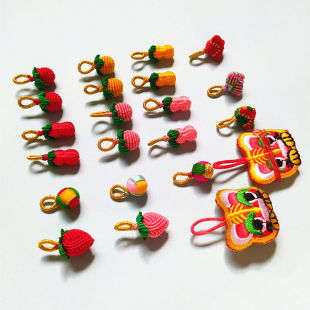 手工编织端午节粽子苹果花生草莓灵球艾草虎头包成品脚链手链别针