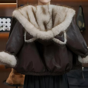 女童外套冬装2026新款洋气儿童韩版时髦加绒猫耳皮衣女孩冬季上衣
