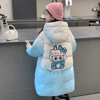 女童羽绒服冬季2025新款儿童网红洋气中长款加厚女孩爆款冬装外套