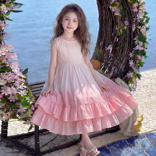 女童连衣裙夏季2026新款儿童时髦韩版海边度假公主裙女孩夏装裙子
