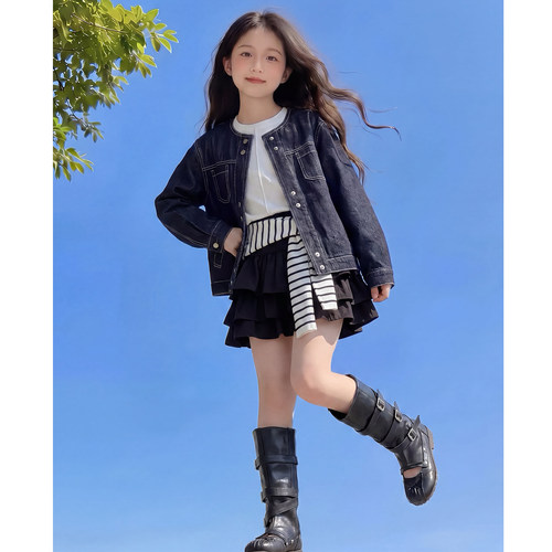 女童秋装外套2026新款儿童时髦洋气炸街牛仔上衣女孩春秋款衣服潮
