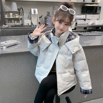 女童外套秋冬装2025新款儿童洋气时髦加厚羽绒免洗外套女孩棉袄潮