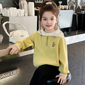 上衣潮 儿童洋气时髦连帽休闲外套女孩秋装 女童卫衣春秋款 2026新款