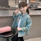 上衣春秋款 儿童国风牛仔中长款 女孩网红衣服 春装 女童外套2026新款