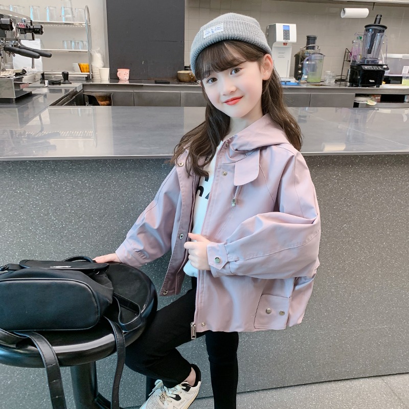 女童连帽洋气外套新款