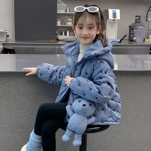 女童冬装外套2025新款儿童洋气时髦加厚羽绒棉服女孩冬季网红棉衣