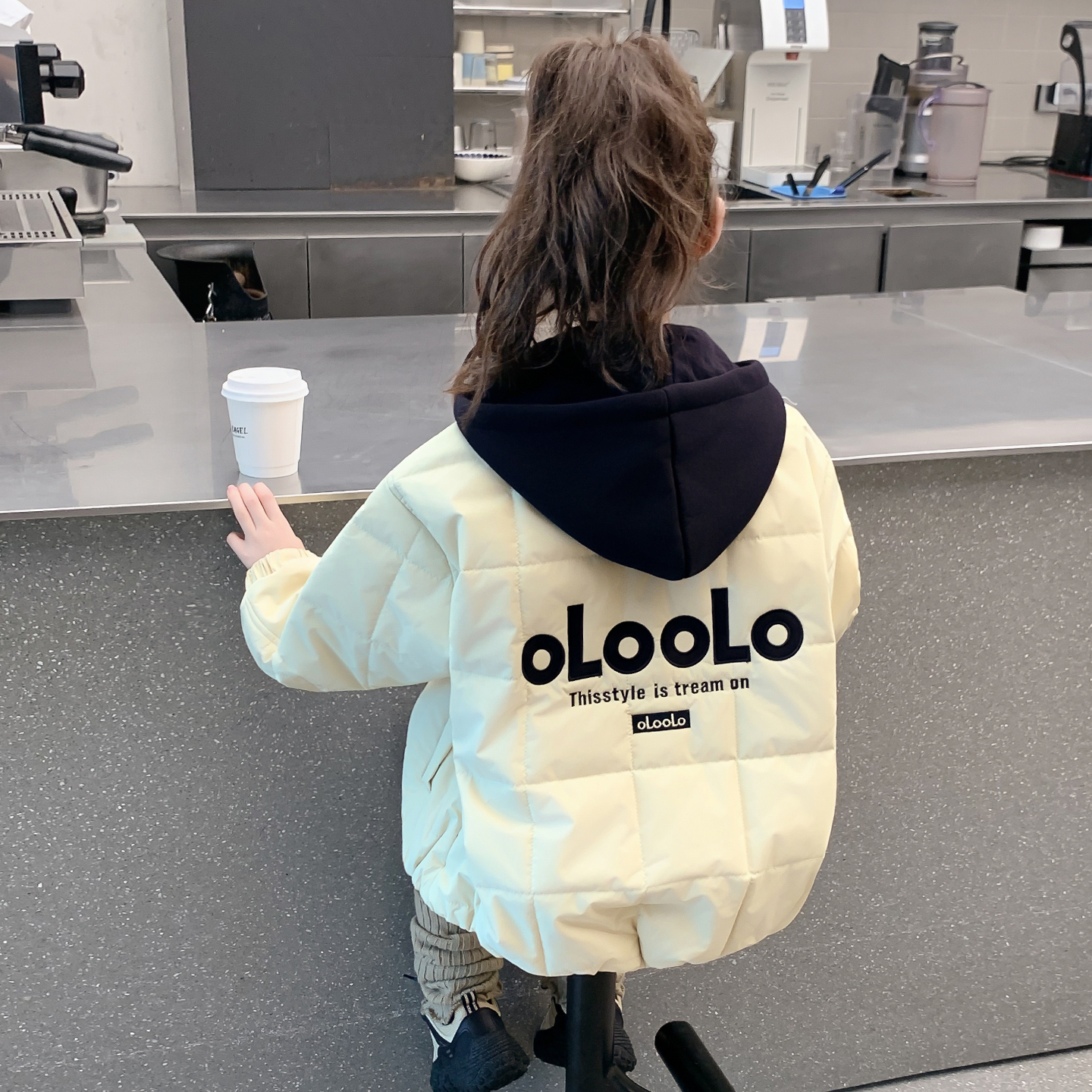 女童外套秋冬款2025新款儿童洋气时髦夹棉加厚上衣女孩冬装棉服潮