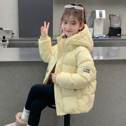 女童羽绒服冬季2025新款儿童网红洋气加厚白鸭绒外套女孩冬装衣服