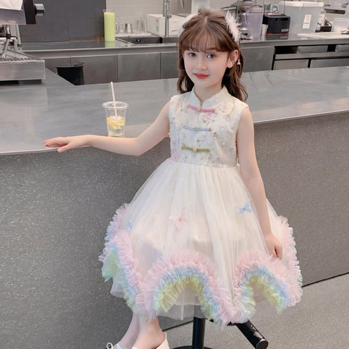 汉服女童夏季2026新款洋气儿童时髦韩版无袖连衣裙女孩夏装公主裙