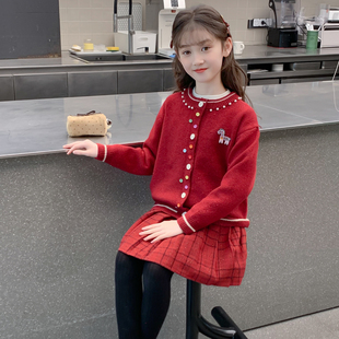 女童套装冬装2025新款儿童洋气时髦加厚爆款小香风女孩冬季两件套